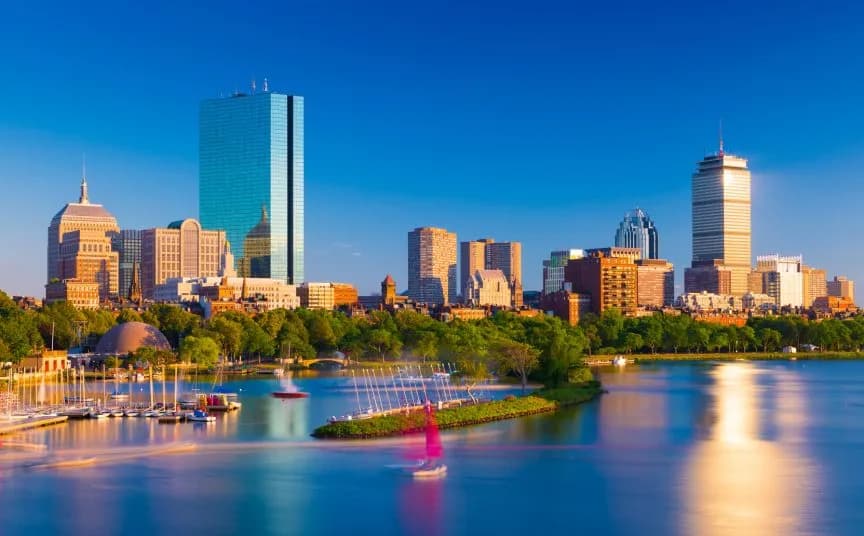 Boston skyline over the Charles River